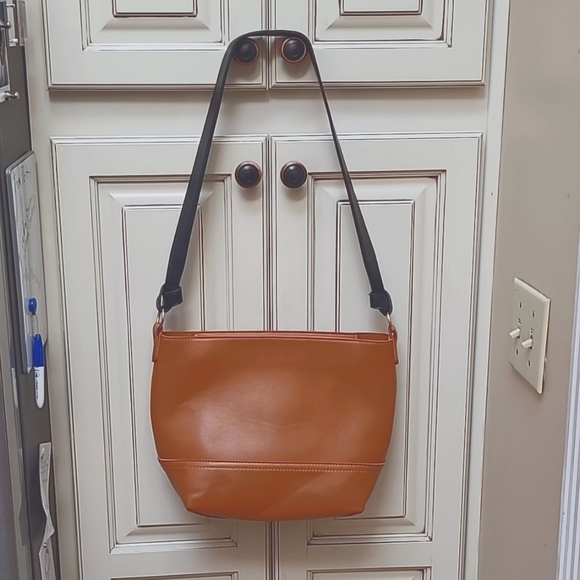 Sole Society Handbags - Sole Society Tan and Black Handle Purse